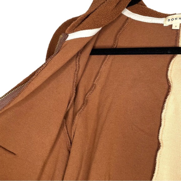 Donni Tan Brown Brushed Terry Duo Zip Up Hoodie - Small - Picture 11 of 12